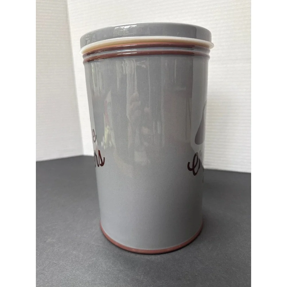 Hershey's Kisses Fitz and Floyd Chocolate Lovers Grey Ceramic Canister Jar 9